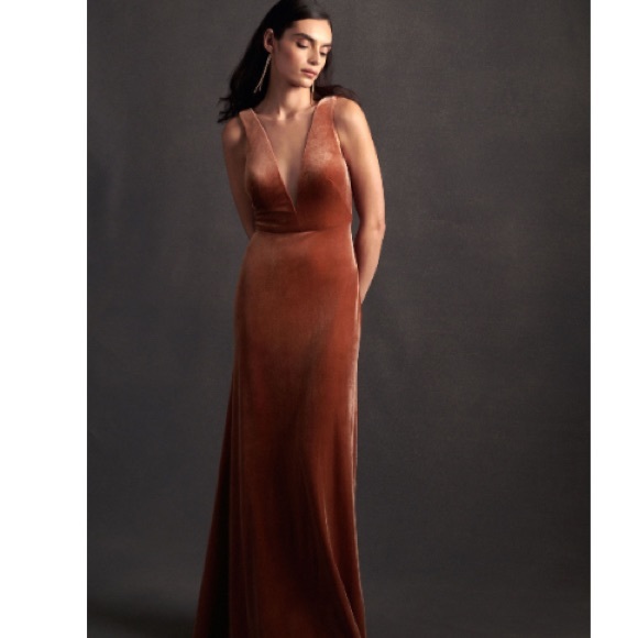 Jenny Yoo Logan Velvet Maxi Dress BHLDN - Picture 1 of 4